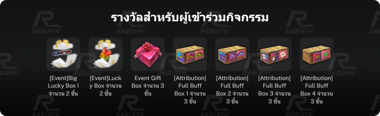 รางวัลสำหรับผู้เข้าร่วมกิจกรรม