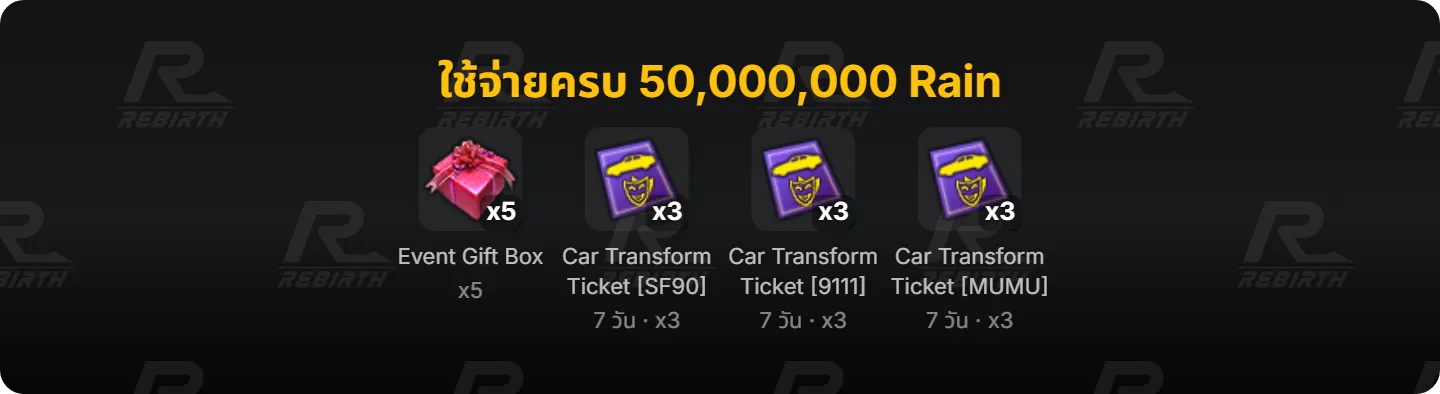 Event Gift Box, Car Transform Ticket [SF90], Car Transform Ticket [9111], Car Transform Ticket [MUMU]