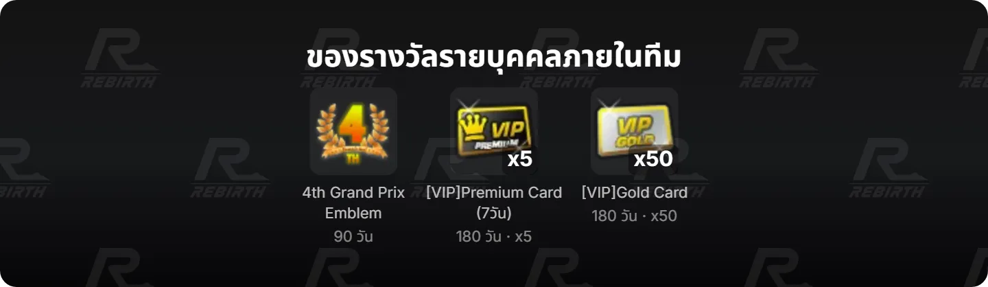 4th Grand Prix Emblem, [VIP]Premium Card (7วัน), [VIP]Gold Card